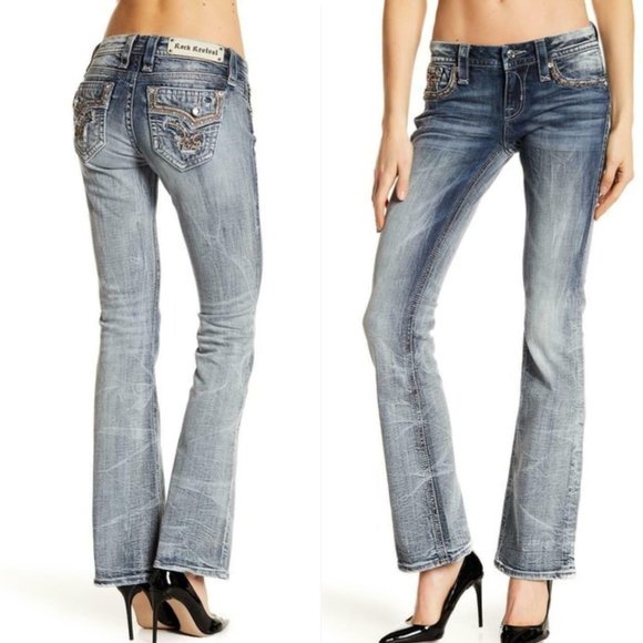 HTF ROCK REVIVAL BETTY EMBELLISHED BOOTCUT JEANS 29 x 30 - Picture 2 of 14